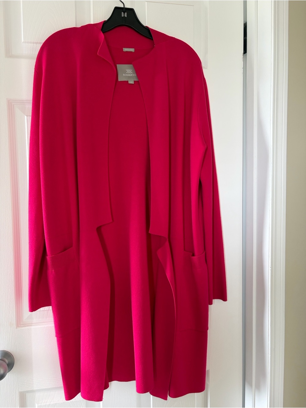 Soia & Kyo Bright Magenta Open-Front Cardigan (coatigan) M